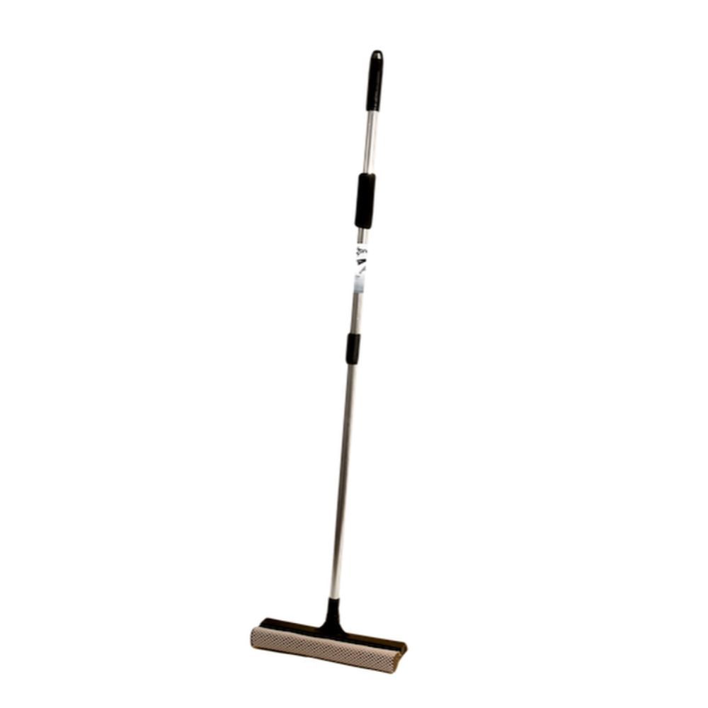 Racleta din Cauciuc si Burete, 95x25 cm, Coada Telescopica din Aluminiu, Model Argintiu, Raclete din Cauciuc Zorex Pro, Stergatoare pentru Geam, Ustensile de Spalat Geamuri