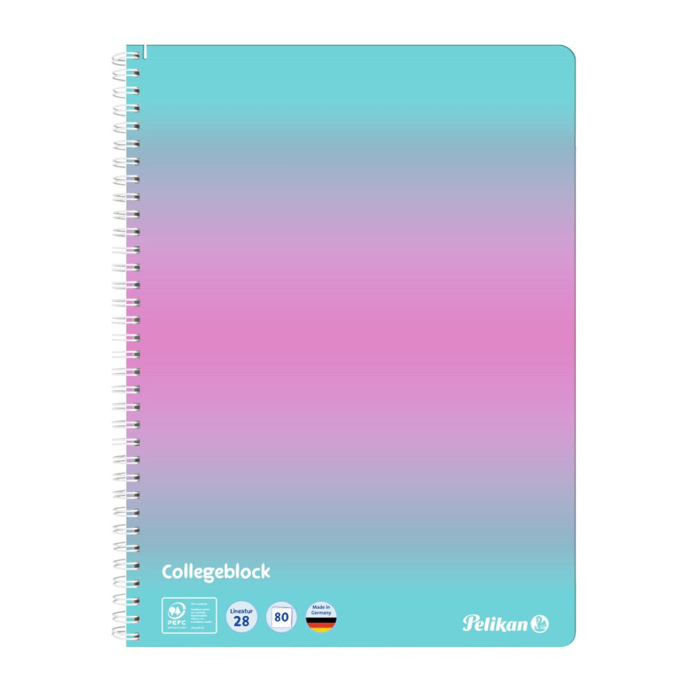 Caiet A4 80 File Spira Patratele Perforat Color Edition, Pefc, Culoare Roz/menta
