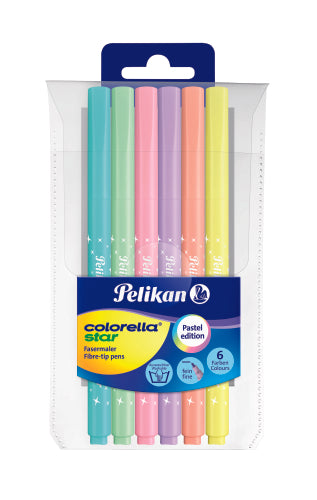 Carioca Colorella Star C302, Set 6 Culori Pastel, Varf 0,8mm