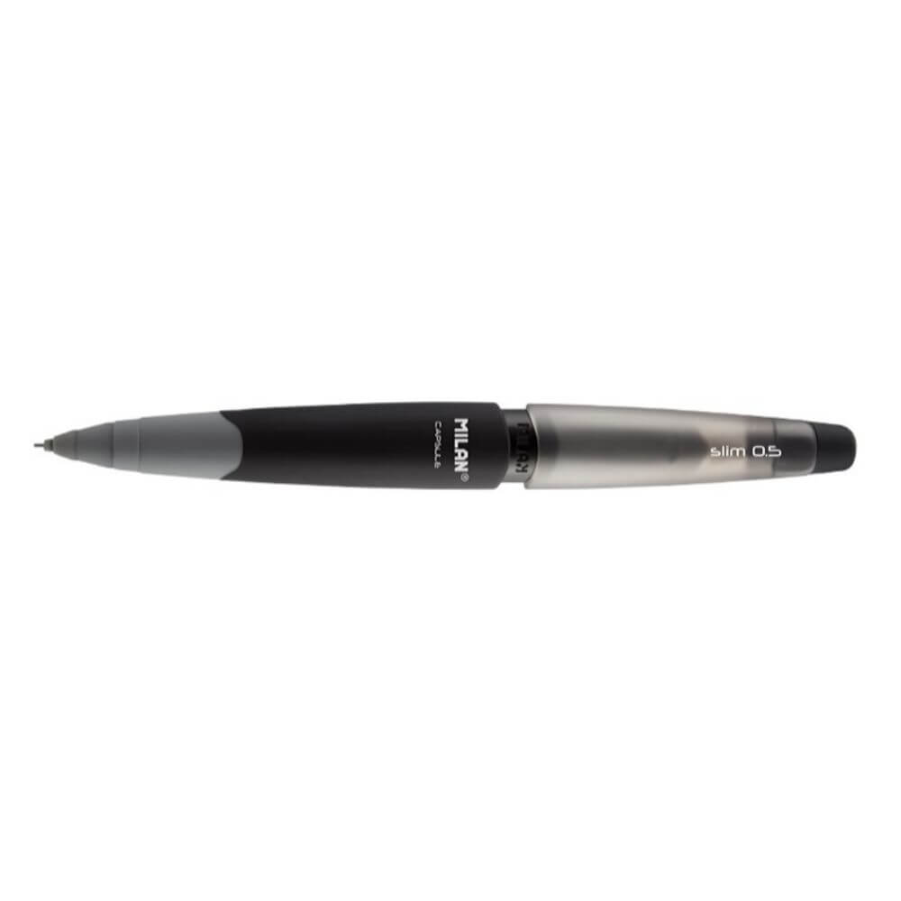 Creion Mecanic MILAN Capsule Slim, Mina de 0.5 mm, Corp din Plastic Gri, Creioane Mecanice, Creion Mecanic cu Mina, Creioane Mecanice cu Mina, Creion Mecanic Milan, Creion Mecanic Gri, Creion Mecanic cu Radiera, Creion Mecanic 0.5 mm