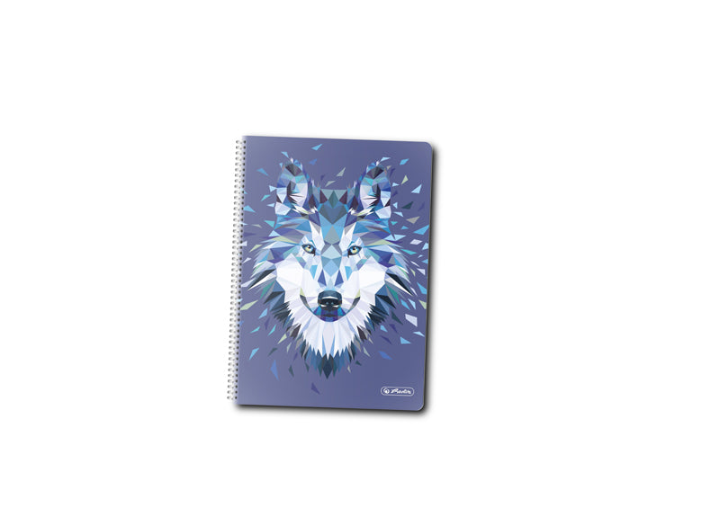 Caiet A5 100f Spirala Patratele Coperta Tare Motiv Wild Animals Wolf