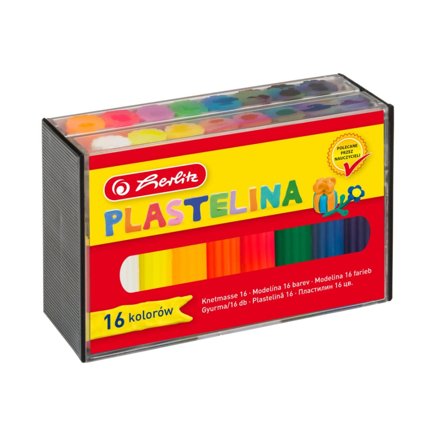 Plastilina Herlitz Set 16 Culori Economic Cutie Plastic