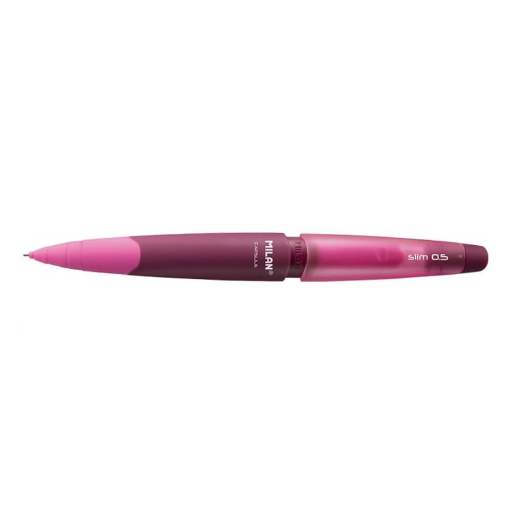 Creion Mecanic MILAN Capsule Slim, Mina de 0.5 mm, Corp din Plastic Roz, Creioane Mecanice, Creion Mecanic cu Mina, Creioane Mecanice cu Mina, Creion Mecanic Milan, Creion Mecanic Roz, Creion Mecanic cu Radiera, Creion Mecanic 0.5 mm