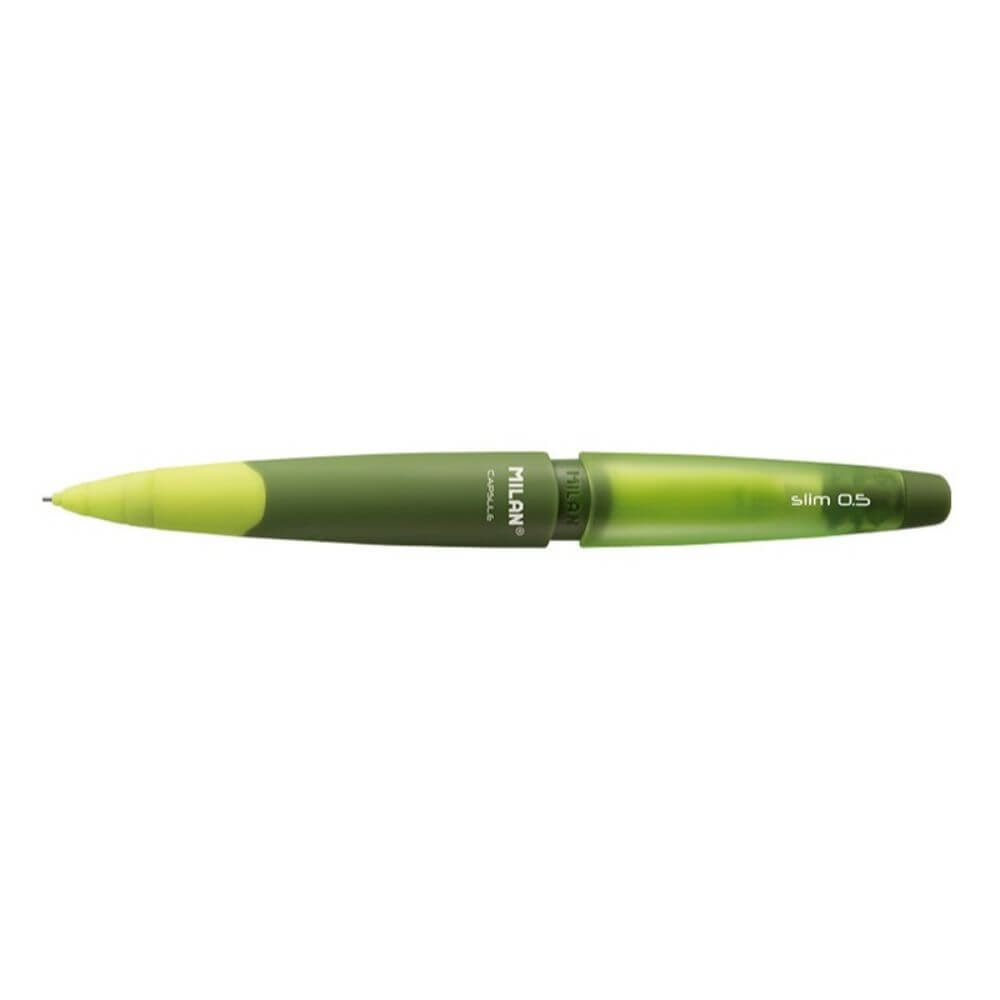 Creion Mecanic MILAN Capsule Slim, Mina de 0.5 mm, Corp din Plastic Verde, Creioane Mecanice, Creion Mecanic cu Mina, Creioane Mecanice cu Mina, Creion Mecanic Milan, Creion Mecanic Verde, Creion Mecanic cu Radiera, Creion Mecanic 0.5 mm