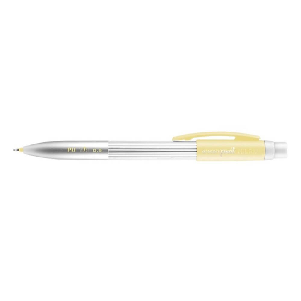 Creion Mecanic MILAN Silver, Mina de 0.5 mm, Radiera Inclusa, Corp din Metal si Plastic Galben/Argintiu, Creioane Mecanice, Creion Mecanic cu Mina, Creioane Mecanice cu Mina, Creion Mecanic cu Radiera, Creion Mecanic 0.5 mm, Creion Mecanic Mina HB