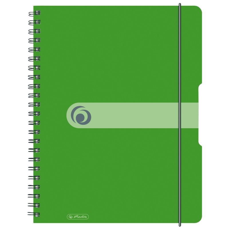 Caiet A4 80f Spirala Elastic Perforat Eotg Coperta Pp Verde Opac