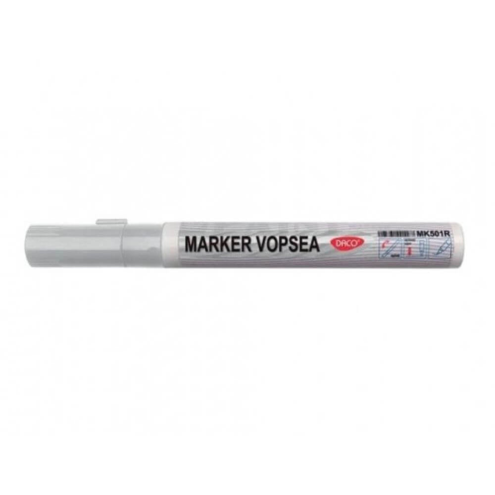 Marker DACO Vopsea Alba, Varf 1-2 mm, Marker, Marker Alb, Markere Albe, Marker cu Vopsea Alba, Marker Alb pe Baza de Alcool, Markere Albe, Marker Alb pentru Scoala, Marker pentru Scoala, Markere Scoala, Accesorii Scoala