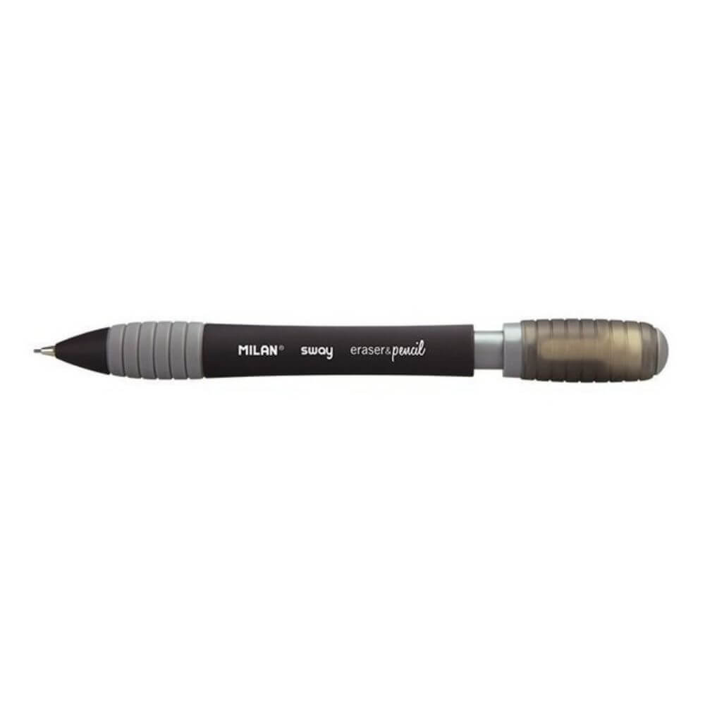 Creion Mecanic MILAN Sway, Mina de 0.7 mm, Radiera Inclusa, Corp Negru din Plastic si Metal, Creioane Mecanice, Creion Mecanic cu Mina, Creioane Mecanice cu Mina, Creion Mecanic cu Radiera, Creion Mecanic 0.7 mm, Creion Mecanic Mina HB