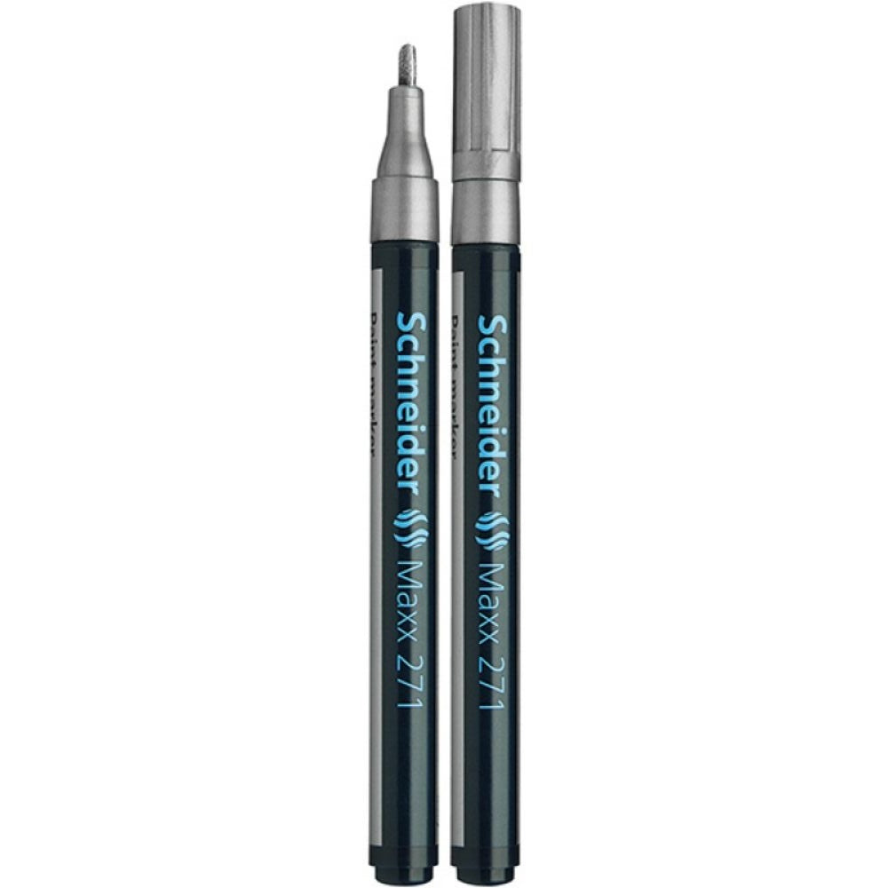 Marker cu Vopsea SCHNEIDER MAXX 271, Varf Mediu, Scriere 1-2 mm, Culoare Argintie, Marker Colorat, Marker pentru Birou
