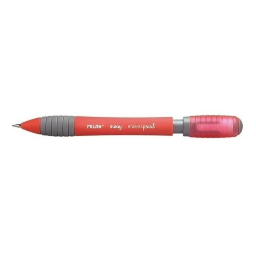Creion Mecanic MILAN Sway, Mina de 0.7 mm, Radiera Inclusa, Corp Rosu din Plastic si Metal, Creioane Mecanice, Creion Mecanic cu Mina, Creioane Mecanice cu Mina, Creion Mecanic cu Radiera, Creion Mecanic 0.7 mm, Creion Mecanic Mina HB