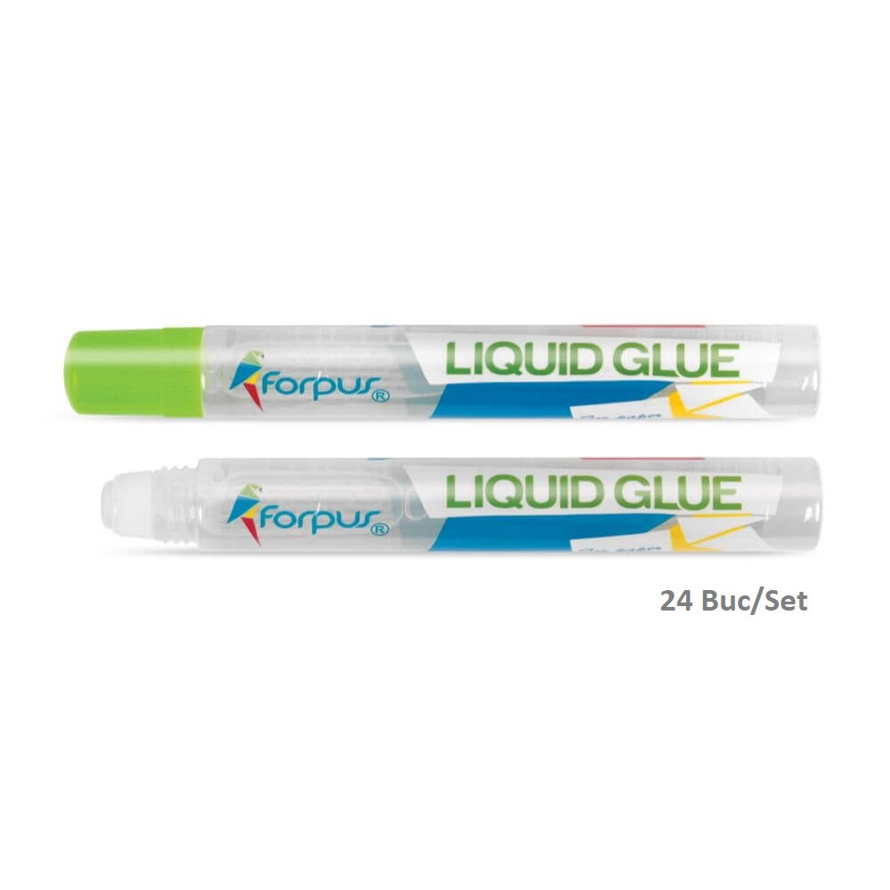 Set 24 Lipiciuri Lichide FORPUS, Cantitate Tub 50 ml, Lipici Lichid Forpus, Lipici Lichid 50 ml, Lipici Transparent, Lipici Lichid Transparent, Lipici Lichid pentru Slime, Adeziv Lichid, Adeziv Transparent, Lipici Lichid Scolar, Lipici Copii
