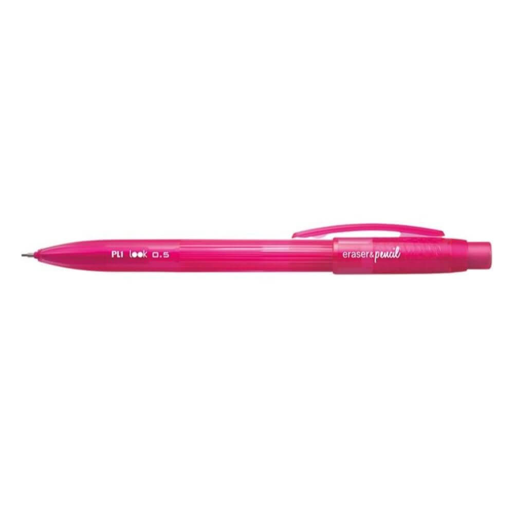 Creion Mecanic MILAN Look, Mina de 0.5 mm, Radiera Inclusa, Corp Roz din Plastic, Creioane Mecanice, Creion Mecanic cu Mina, Creioane Mecanice cu Mina, Creion Mecanic cu Radiera, Creion Mecanic 0.5 mm, Creion Mecanic Roz