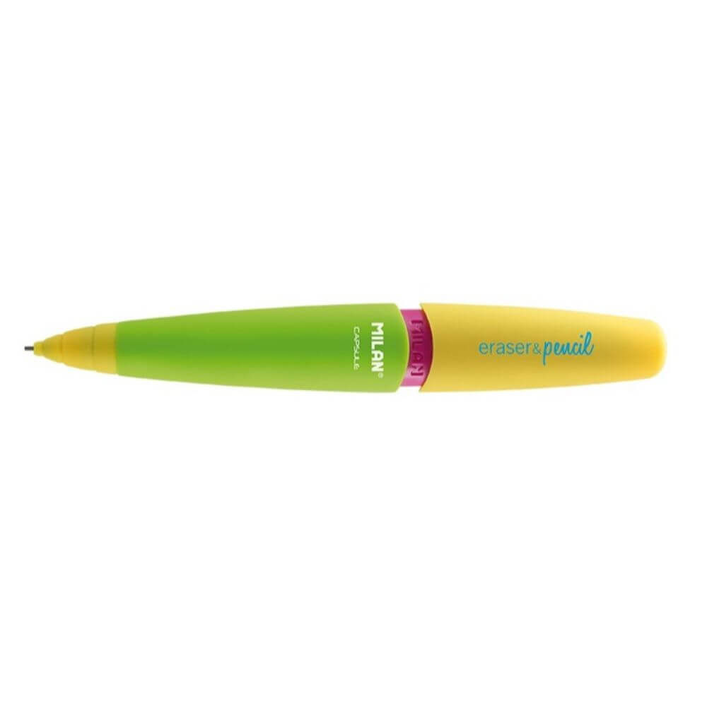 Creion Mecanic MILAN Capsule, Mina de 0.7 mm, Corp din Plastic Multicolor, Creioane Mecanice, Creion Mecanic cu Mina, Creioane Mecanice cu Mina, Creion Mecanic Milan, Creion Mecanic cu Radiera, Creion Mecanic 0.7 mm