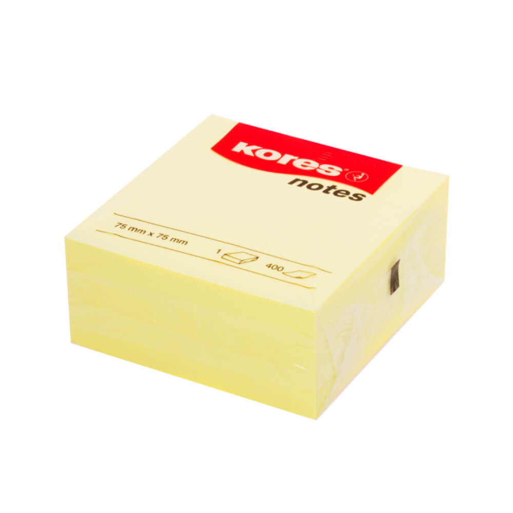 Notite Adezive Kores, 100 File, 75x75 mm, Galben Pal, Bloc Notes, Sticky Notes, Post-it, Post-it-uri, Bloc de Hartie, Notite pentru Birou, Notite Adezive pentru Birou, Memo Adezive, Notite Adezive Galbene, Notite Adezive Colorate