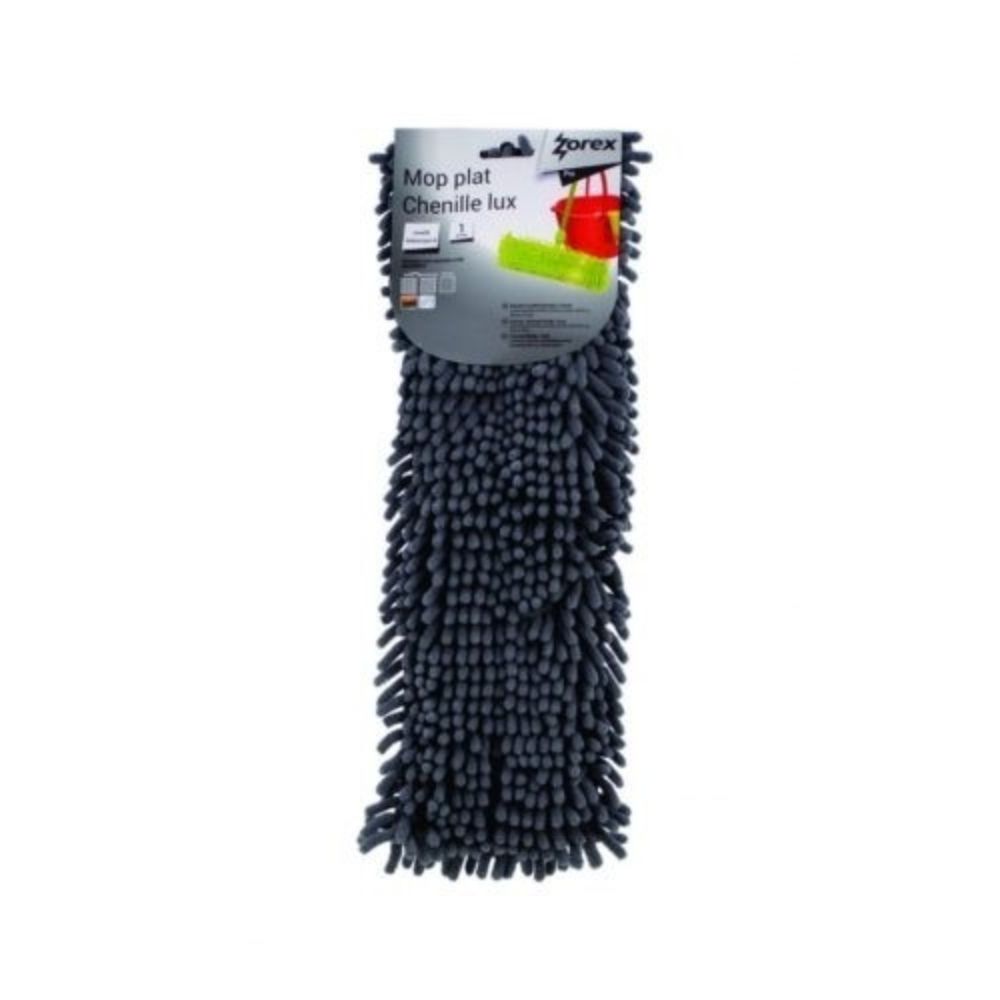 Rezerva Mop Plat Chenille Lux Zorex Pro, 41x12.5 cm, Microfibra, Model Gri, Rezerve pentru Mop, Rezerva Profesionala pentru Mop, Rezerve Microfibra pentru Mop, Rezerve pentru Mop Plat, Accesorii Curatenie, Accesorii Menaj