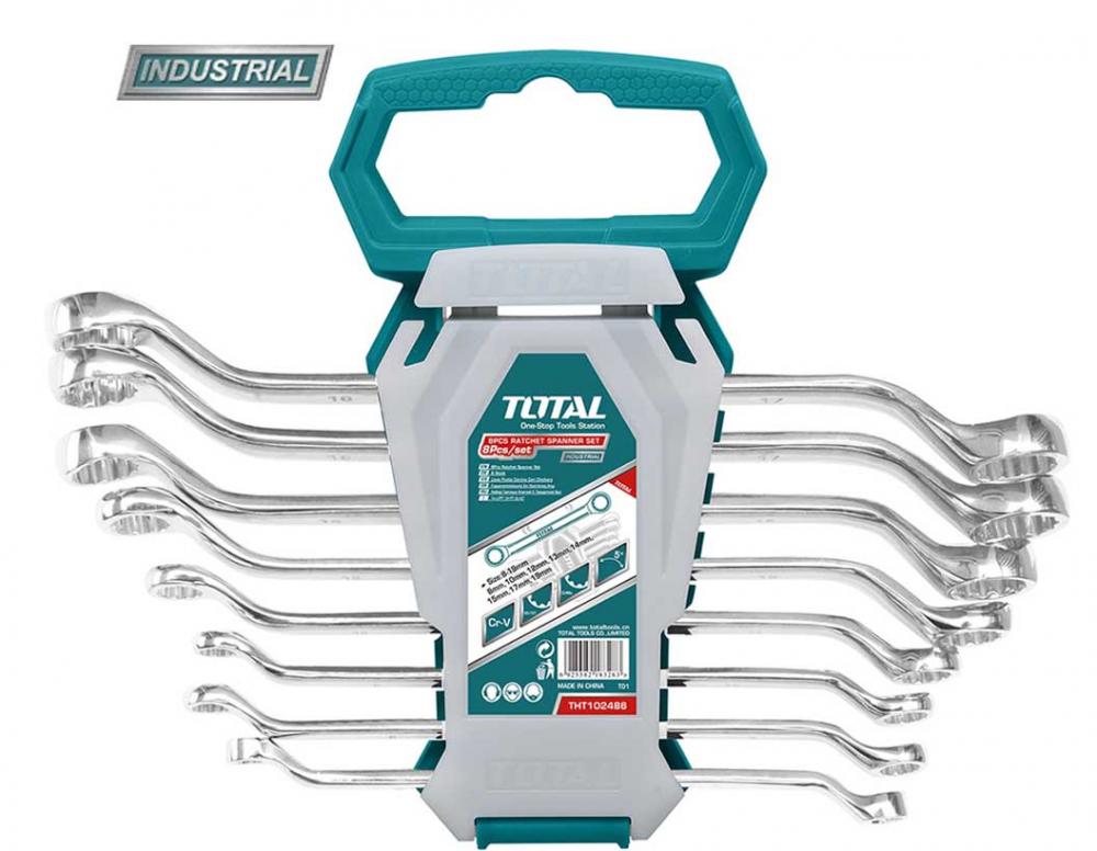 Total - Set 8 Chei Inelare Cu Cot - 6-22mm (industrial)