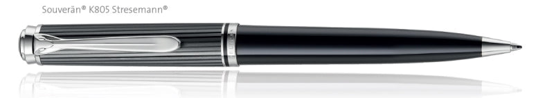 Pix Souveran K405 Streseman, Mina Tip Parker, Accesorii Placate Cu Paladiu, Corp Antracit/dungi