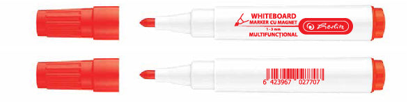 Marker Whiteboard Rosu, Prevazut Cu Burete Si Magnet