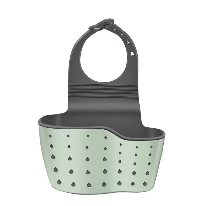 Suport pentru Burete Vase din Plastic, Dimensiune 24x13 cm, Orificii Scurgere si Agatatoare Reglabila, Culoare Multicolora