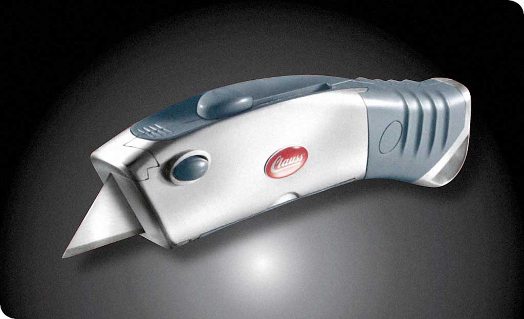 Cutter Metalic Cu Lama Retractabila Automat + 10 Rezerve, Clauss Titanium Speedpak
