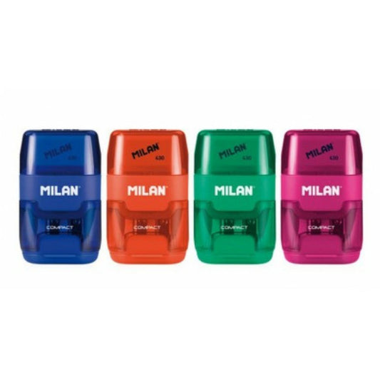 Ascutitoare Milan din Plastic cu Radiera Compact, Model 4703116