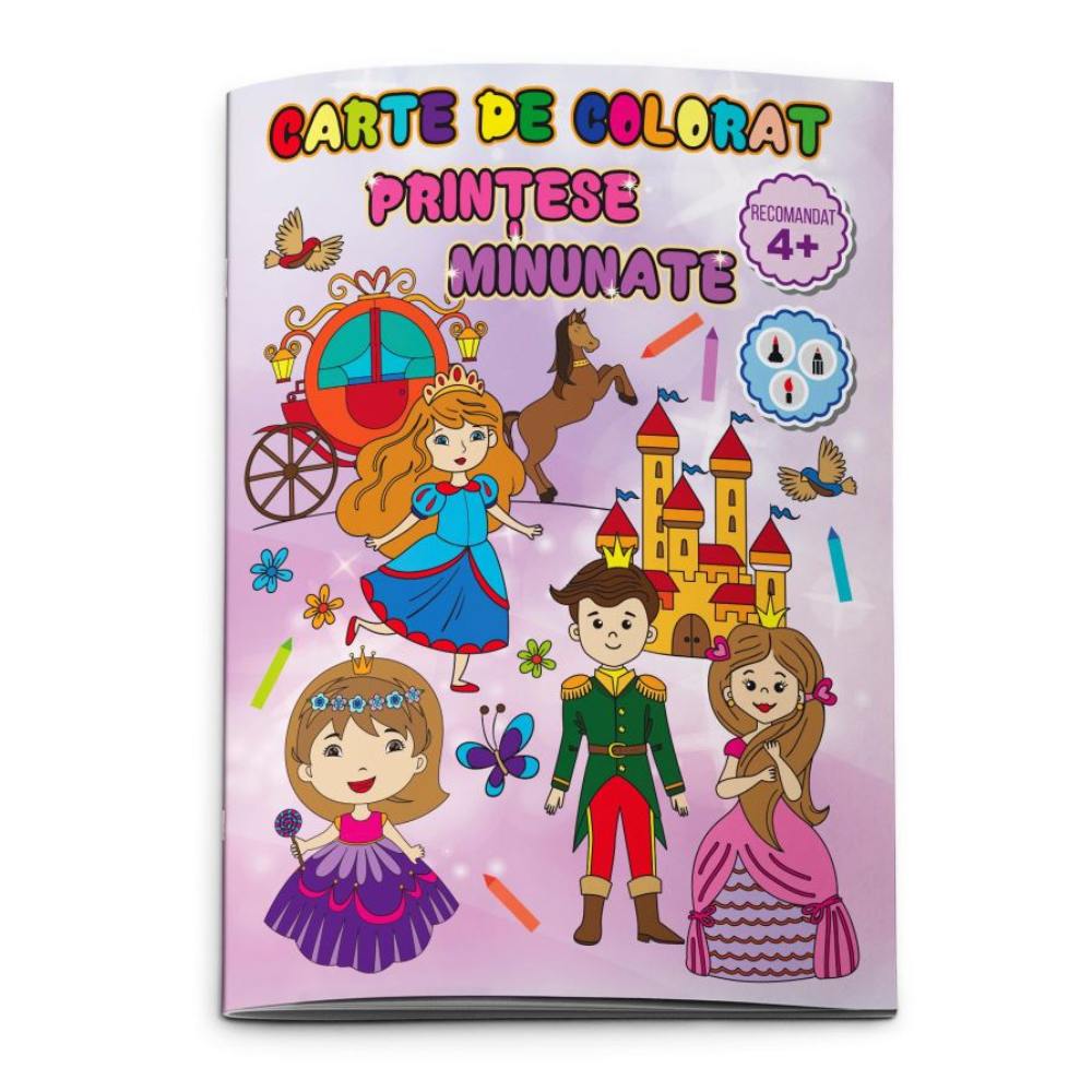 Carte de Colorat Artpress A4, Model Printese Minunate, 24 Pagini