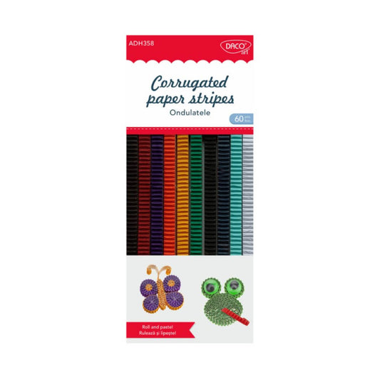 Carton Ondulat Fasii Daco Ondulatele, 60 Buc/Set, 30x1 cm, Multicolor, Hartie Carton Ondulat, Carton Colorat Ondulat, Hartie Cartonata Set, Hartie Ondulata Multicolora, Top Coli Ondulate Cartonate, Top Hartie Colorata, Foi Cartonate Ondulate Daco
