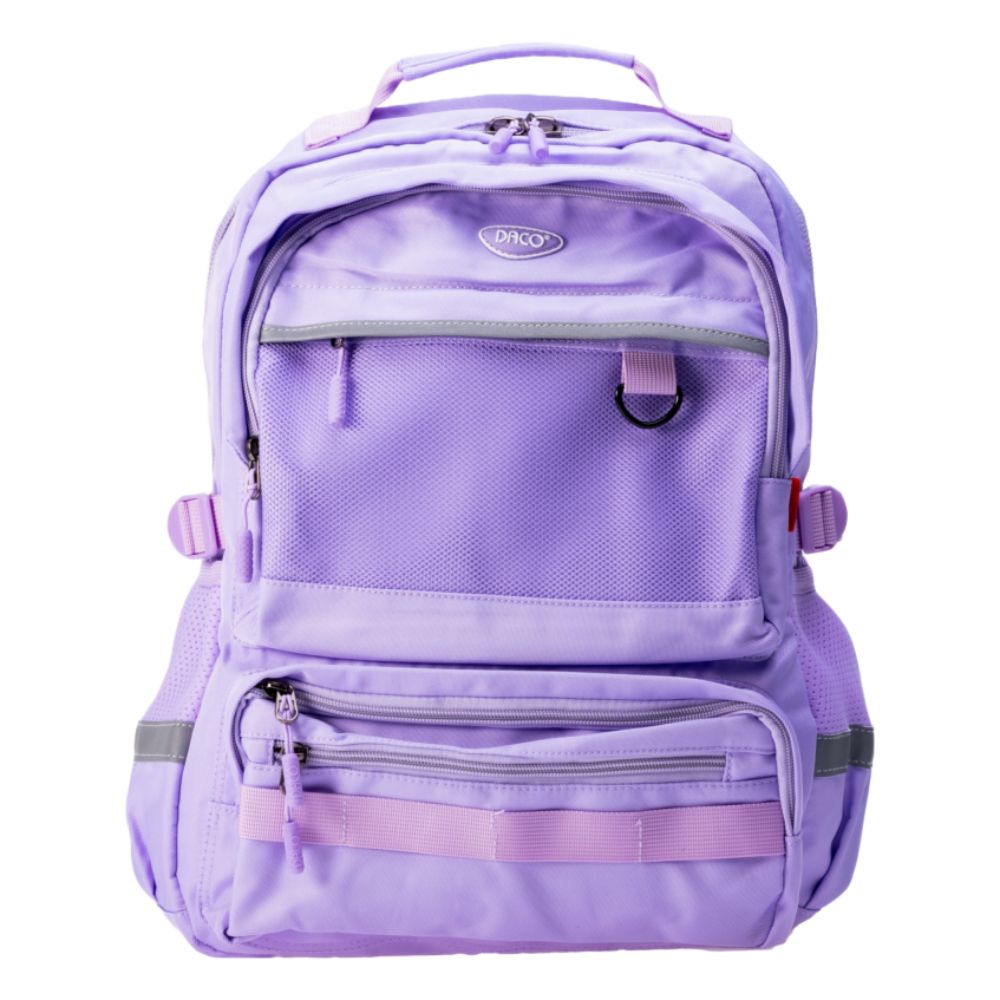 Ghiozdan Scolar Daco, Dimensiuni 44x32x17 cm, Bretele cu Burete Reglabile, Material Poliester, Culoare Mov