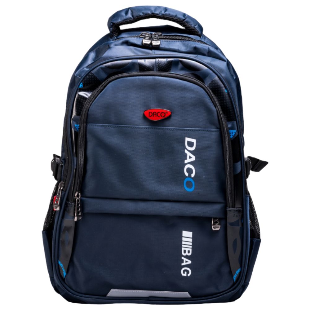Ghiozdan Scolar Daco, Dimensiuni 44.5x32x17 cm, Bretele cu Burete Reglabile, Material Poliester, Culoare Albastru