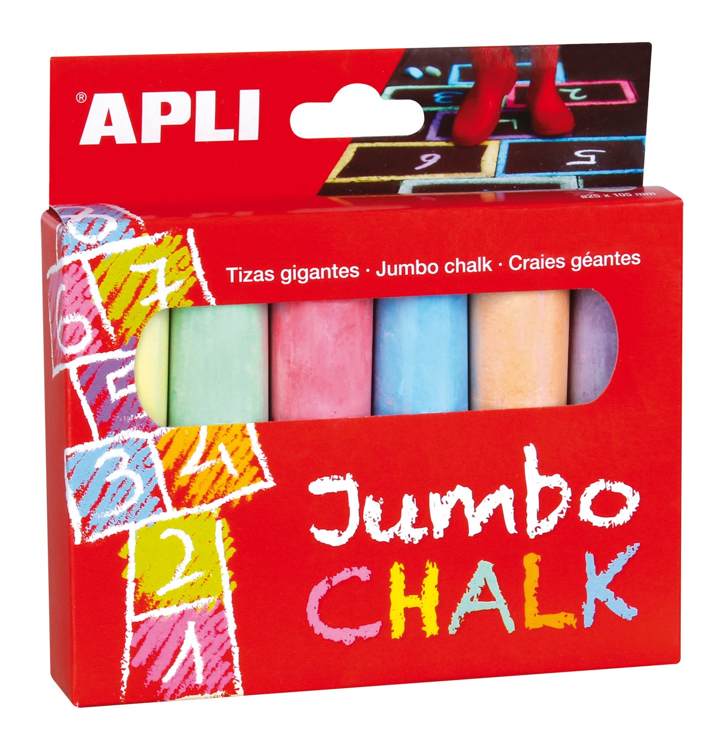 Creta Jumbo, colorata, 6 culori