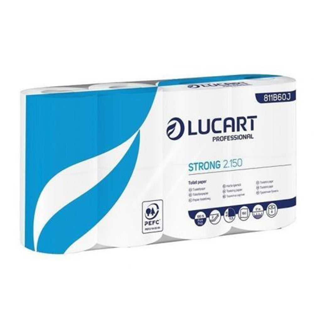 Hartie Igienica Lucart 811B60J, 2 Straturi, 150 Foi, 8 Role/Bax