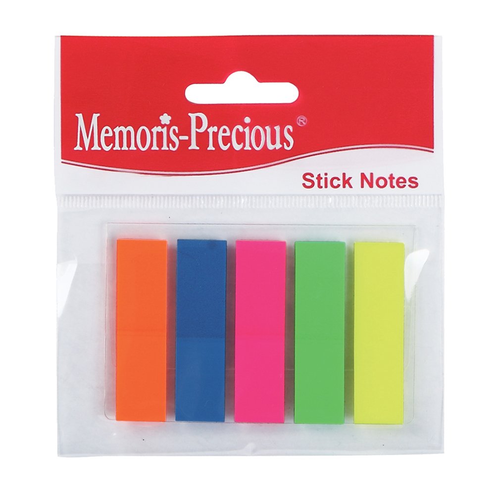 Index Memoris - Precious, autoadeziv, plastic, 12 x 45 mm, 5 culori/set, 25 file/culoare