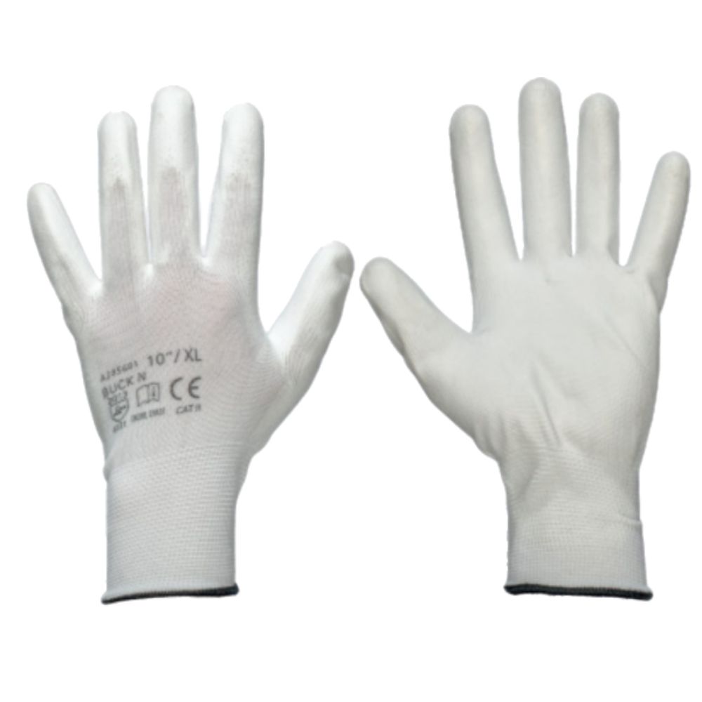 Manusi Protectie Sentosa Buck White M3, Marimea XL, Nylon, Manusi Protectia Muncii, Manusi de Protectie din Nylon, Manusi Protectie pentru Maini, Manusi din Nylon Buck White, Manusi Albe de Protectie