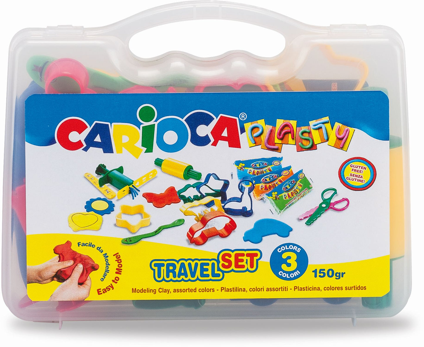Kit 6 Culori X 50gr Plastilina + 10 Forme Modelaj + Accesorii, Carioca Plasty