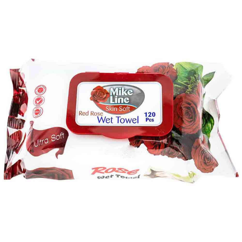 Servetele Umede cu capac Mike Line Red Rose Ultra Soft, 120 Buc/Pachet