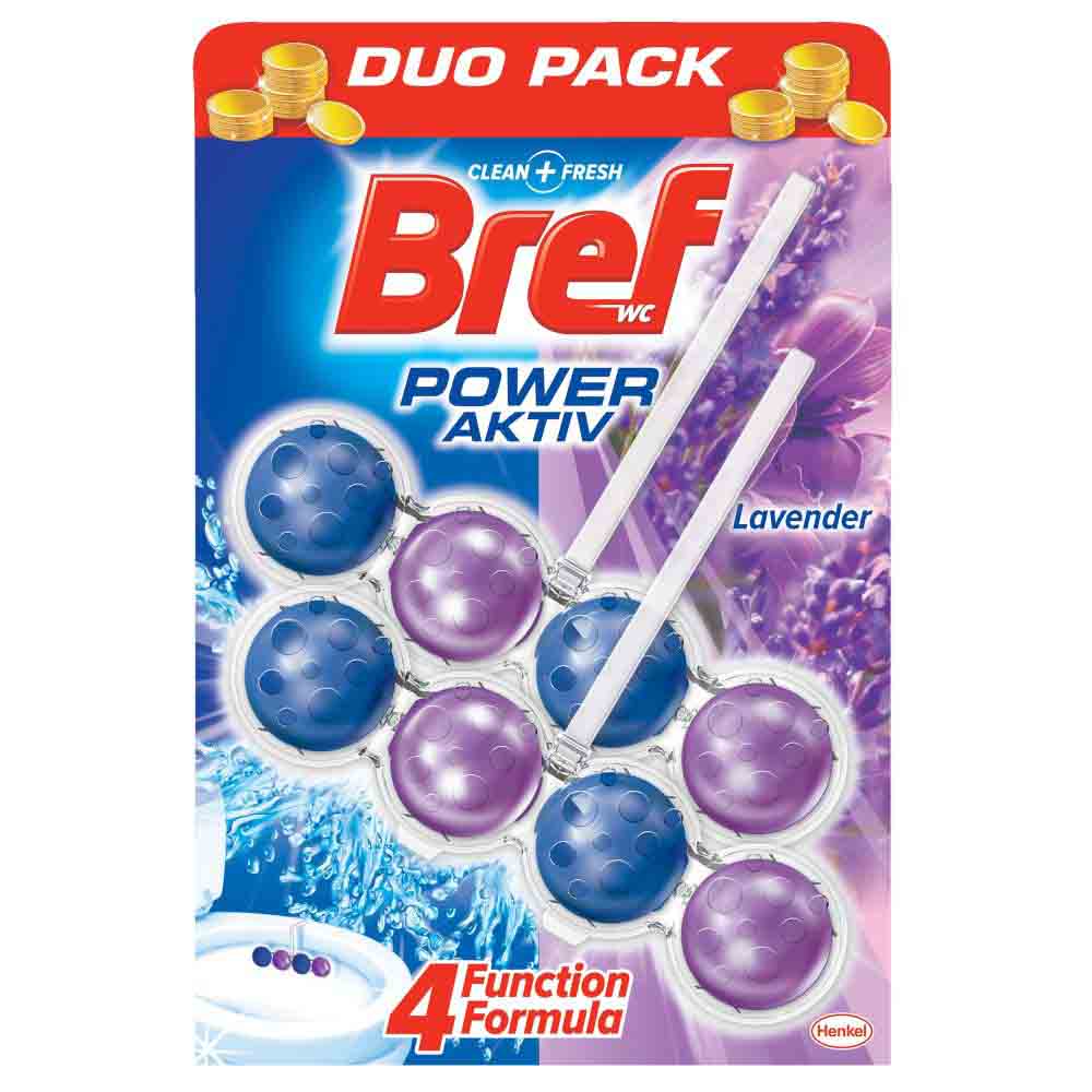 Odorizant Toaleta Bref Power Aktiv Lavanda, 2 x 50 g