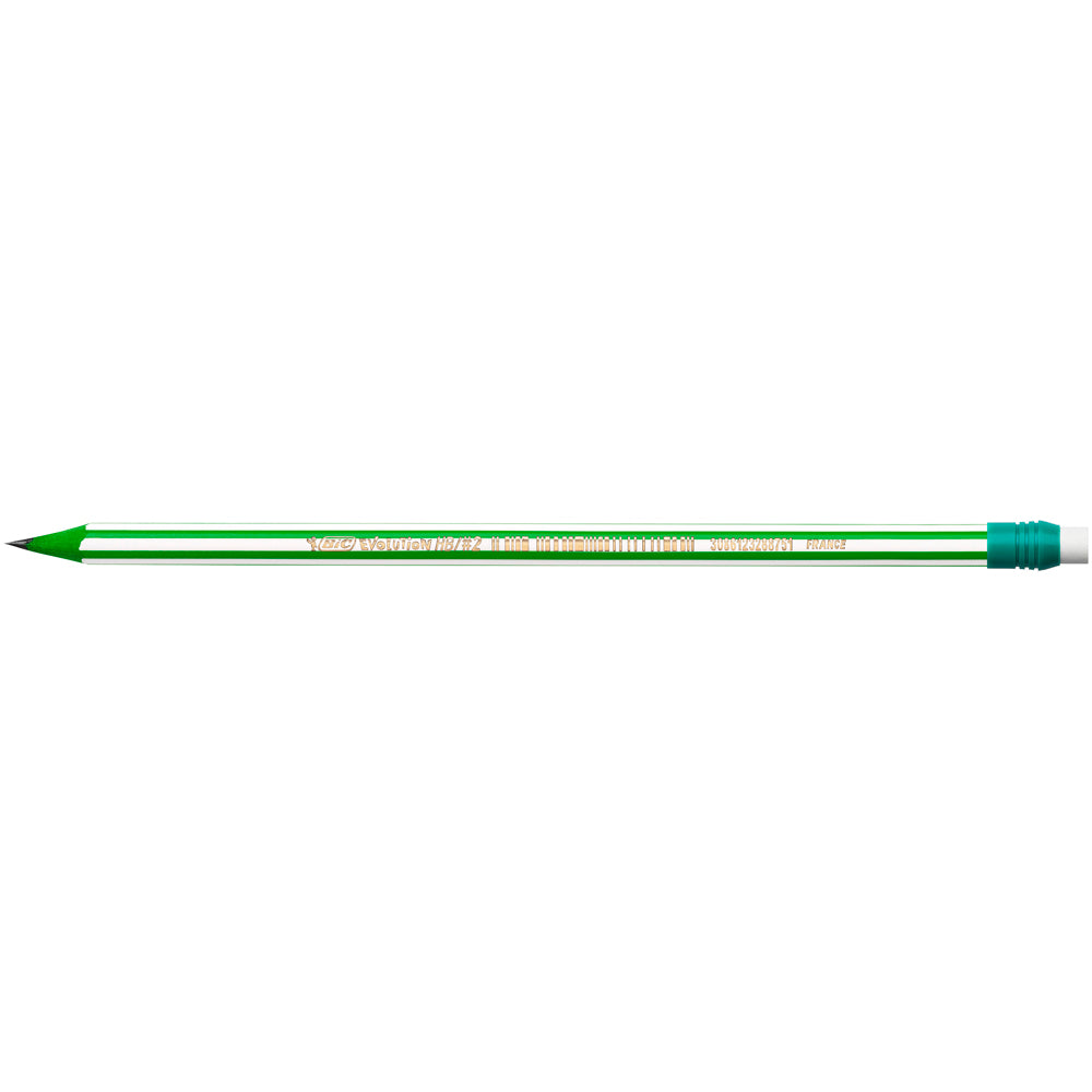 Creion grafit Bic Evolution Stripes, cu radiera