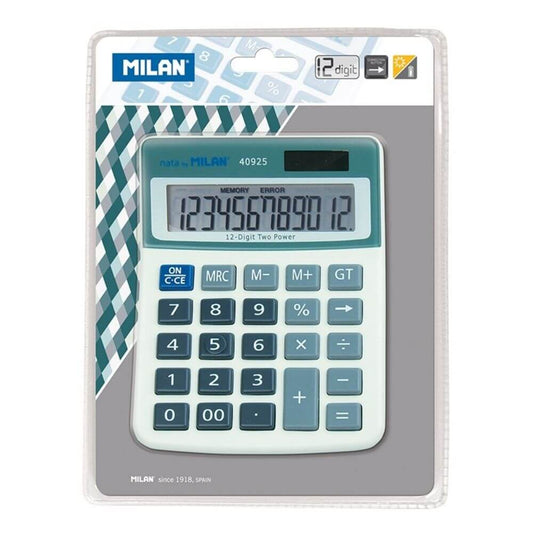 Calculator de Birou MILAN, 12 Digits, 130x100x15 mm, Alimentare Duala, Corp din Plastic Alb, Calculatoare Birou, Calculator 12 Digits, Calculator 12 DG de Buzunar, Calculator de Birou MILAN, Calculatoare Buzunar, Calculator Portabil
