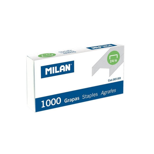 Set 1000 Capse Metalice MILAN 24/6, Capse Metalice 24/6, Capse din Metal, Set de Capse 24/6, Capse de Metal la Set, Seturi de Capse Metalice 24/6, Set Capse pentru Hartie, Capse de Birou MILAN