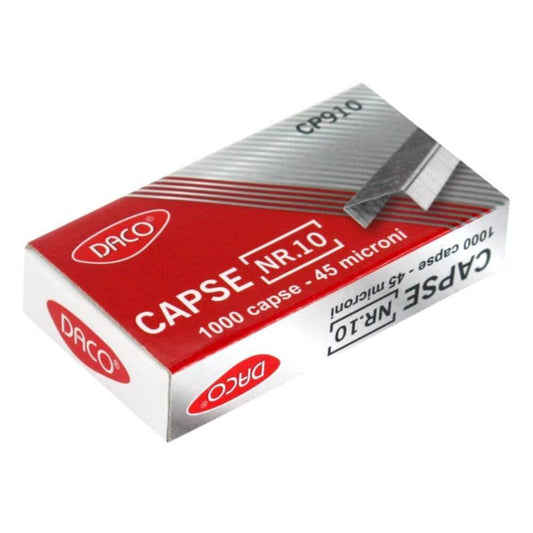 Set 1000 Capse Metalice DACO 10, Capse Metalice 10, Capse din Metal, Set de Capse 10, Capse de Metal la Set, Seturi de Capse Metalice 10, Set Capse pentru Hartie, Capse de Birou