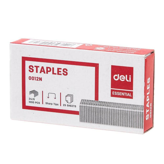 Set 1000 Capse Metalice Deli 24/6, 25 Coli, Capse Metalice 24/6, Capse din Metal, Set de Capse 24/6, Deli Capse de Metal la Set, Seturi de Capse Metalice 24/6, Set Capse pentru Hartie, Capse de Birou Deli