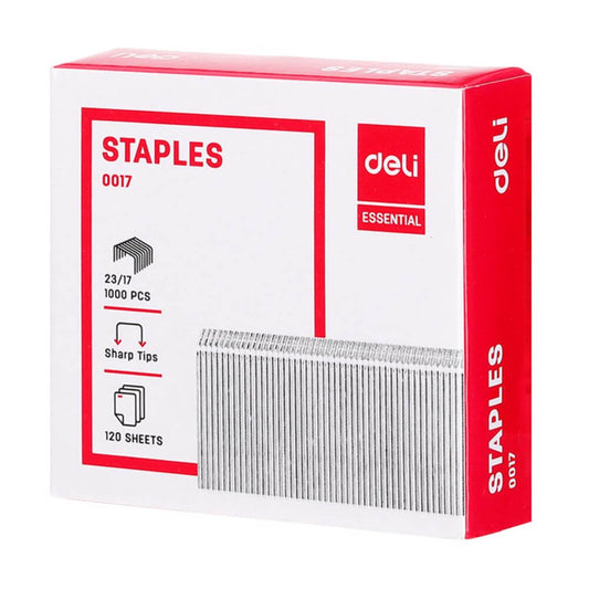 Set 1000 Capse Metalice Deli 23/17, 120 Coli, Capse Metalice 23/17, Capse din Metal, Set de Capse 23/17, Deli Capse de Metal la Set, Seturi de Capse Metalice 23/17, Set Capse pentru Hartie, Capse de Birou Deli