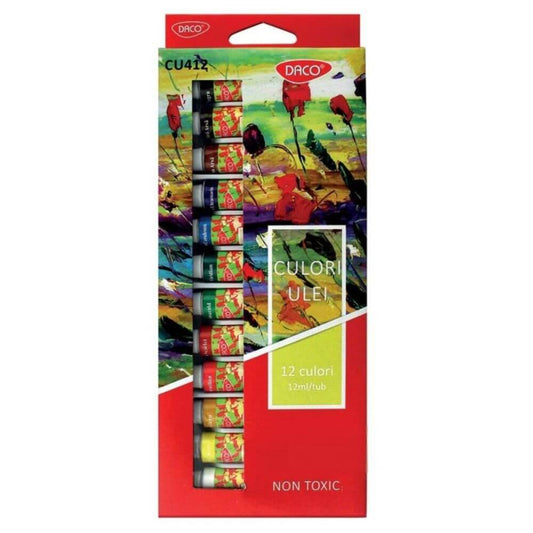 Vopsea Ulei Artisti DACO, 12 ml/Tub, 12 Culori, Culoare Ulei, Vopsele Ulei, Acuarele, Culori Ulei, Vopsea Ulei, Culori pentru Pictura, Culori Ulei Set, Vopsele Ulei, Culori de Ulei