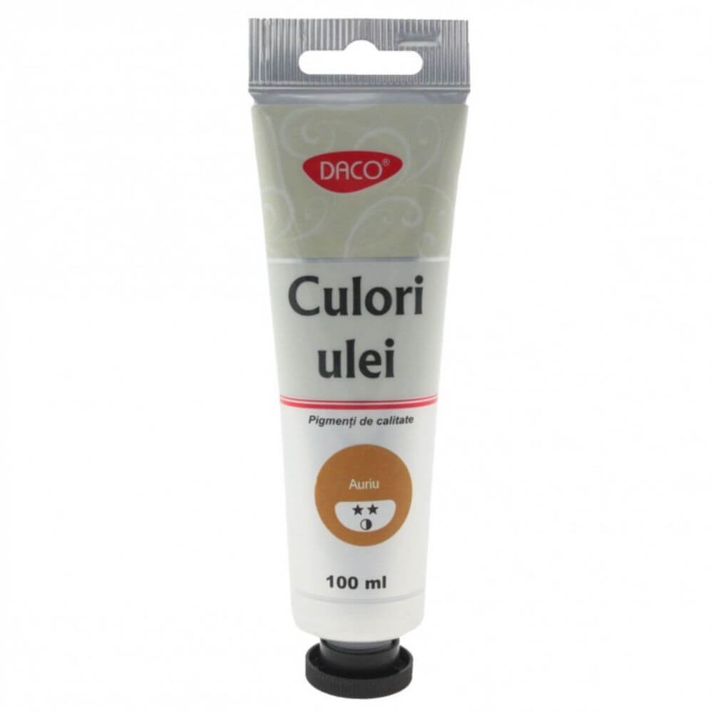 Vopsea Ulei Auriu DACO, 100 ml, Culoare Ulei, Vopsele Ulei, Acuarele, Culori Ulei, Vopsea Ulei, Culori pentru Pictura, Culori Ulei Auriu, Vopsele Ulei Auriu, Culori de Ulei