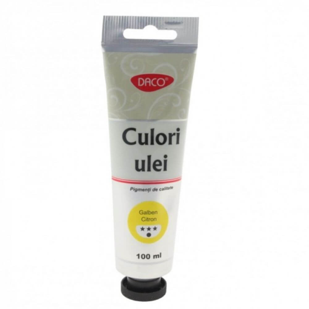 Vopsea Ulei Galben Citron DACO, 100 ml, Culoare Ulei, Vopsele Ulei, Acuarele, Culori Ulei, Vopsea Ulei, Culori pentru Pictura, Culori Ulei Galben Citron, Vopsele Ulei Galben Citron, Culori de Ulei