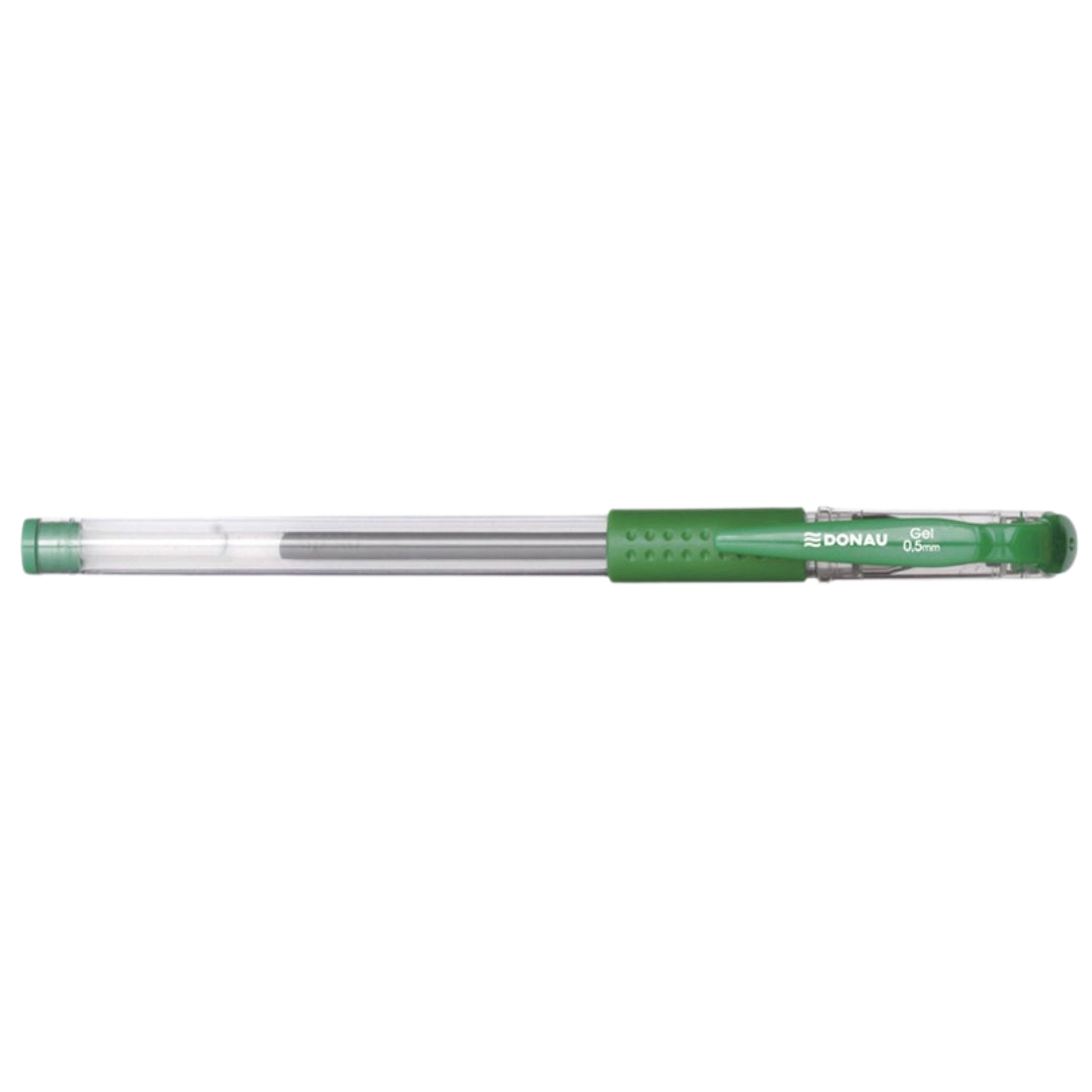 Pix Transparent Cu Gel, Rubber Grip, 0.5 Mm, Cerneala Rezistenta La Apa, Donau - Verde