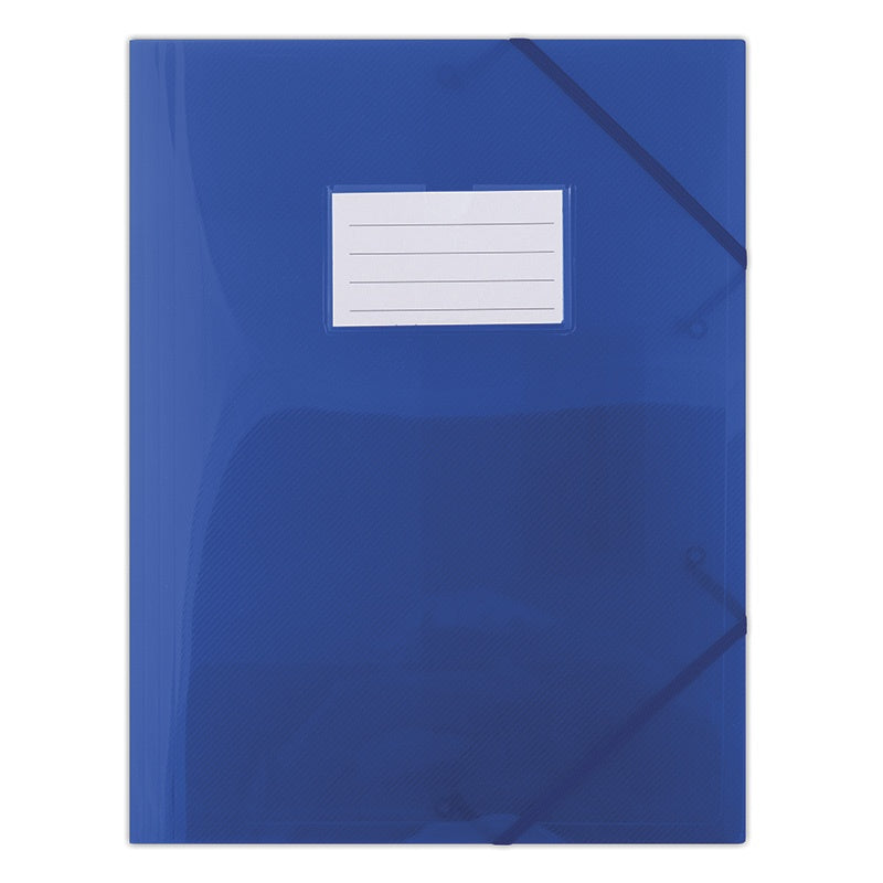 Mapa Plastic Cu Elastic Pe Colturi, Cu Eticheta, 480 Microni, Donau - Albastru Transparent