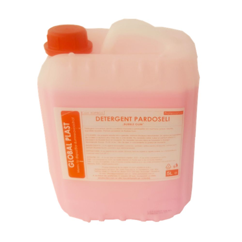 Detergent Lichid pentru Pardoseli Profesional 5L, Parfum Persistent Bubble Gum, Culoare Roz, Ambalaj Tip Bidon