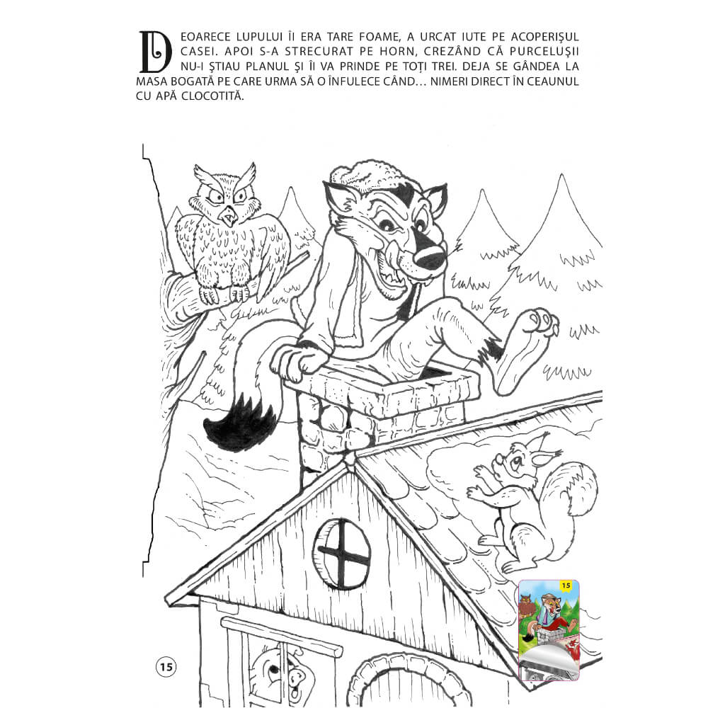 Carte de Colorat A4, 80 Pagini cu Povesti si Abtibilduri, Vol.1