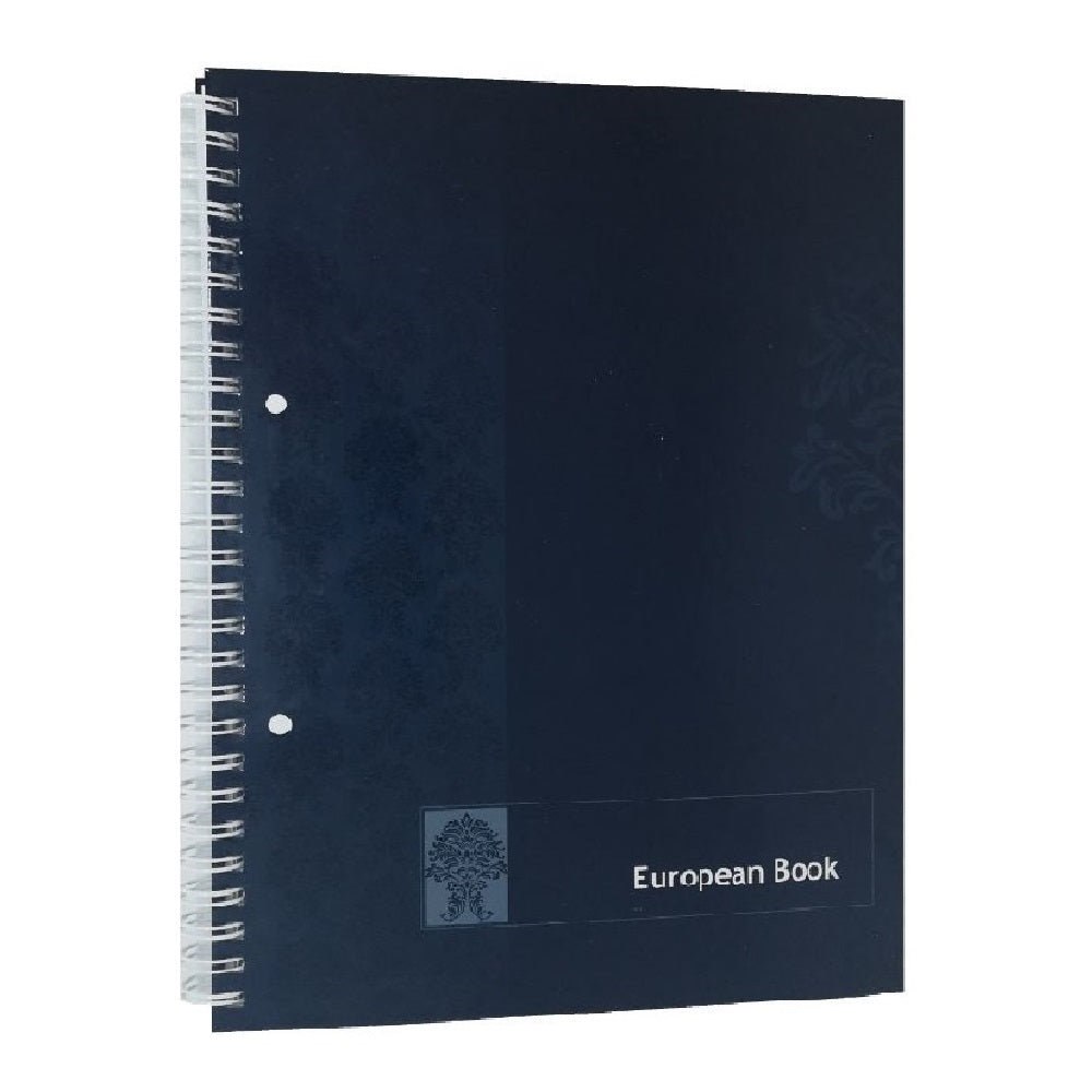 Caiet European Book A4 de Matematica cu Dublu Spira Metalica, 80 File, Coperta Policromie Albastra, Caiet Spiralat Matematica, Caiete Tip Agenda
